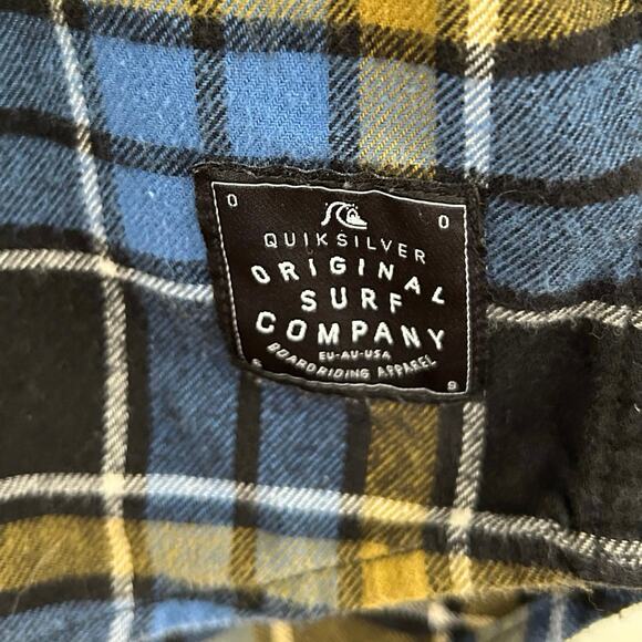 Quicksilver Mens Modern Plaid Flannel Long Sleeve Shirt Outdoor Blue Size Large - Picture 3 of 8